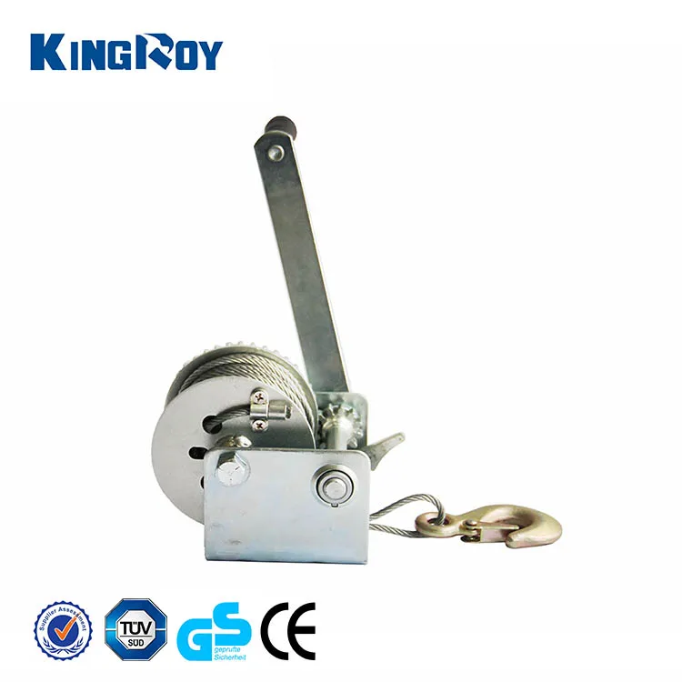 KINGROY light duty portable 800lbs steel cable hand winch