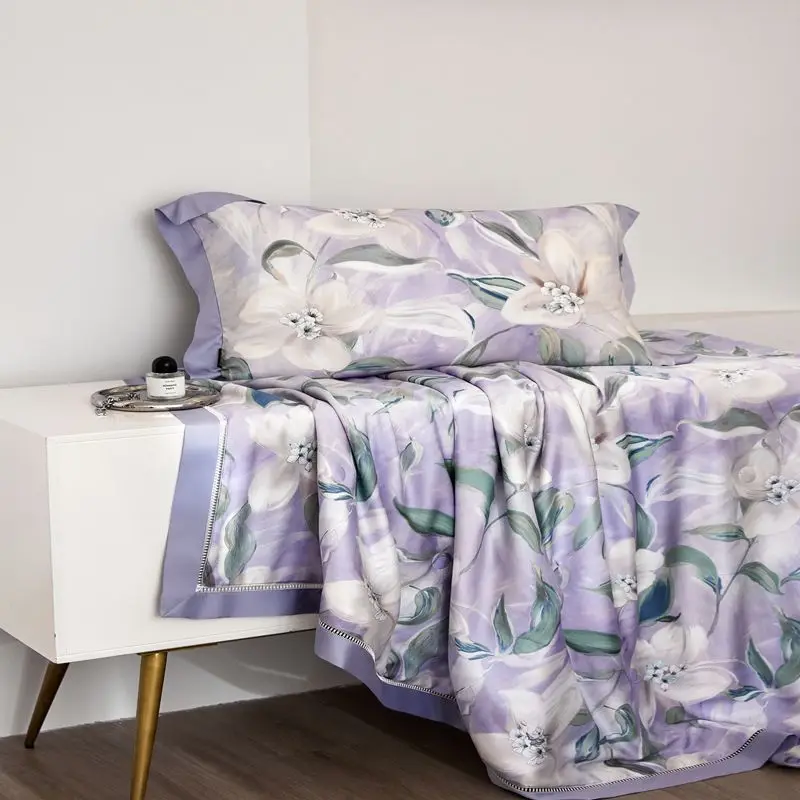 Sndon Summer Lightweight Breathable Cool 100% Tencel Summer Comforter Customizable Bedding Sets