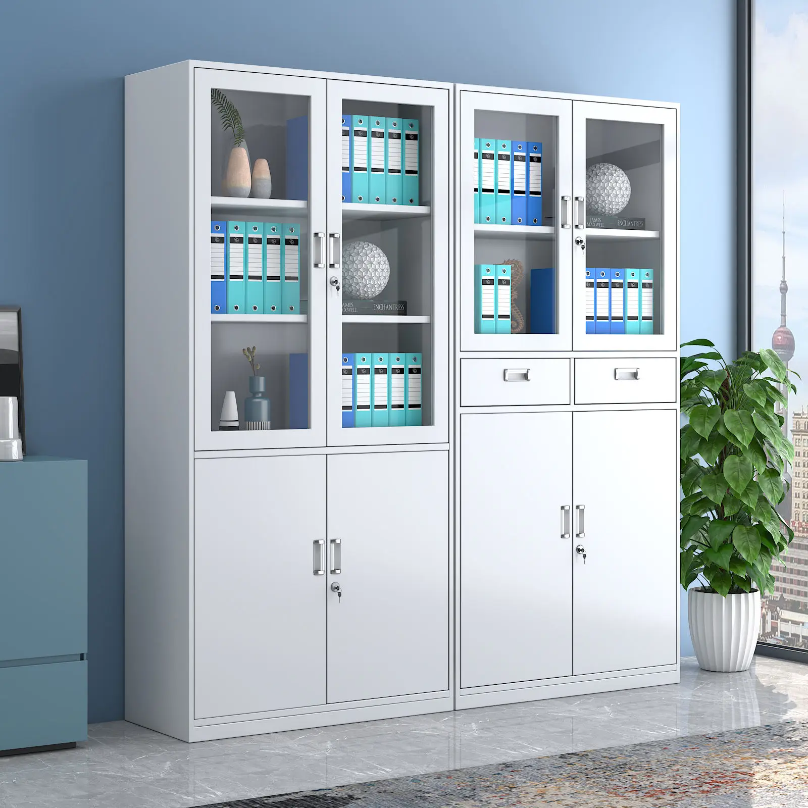 Factory Supply Executive Metal Office Cabinet 2 Door Steel Filing Cabinet Metal Filing Cabinet