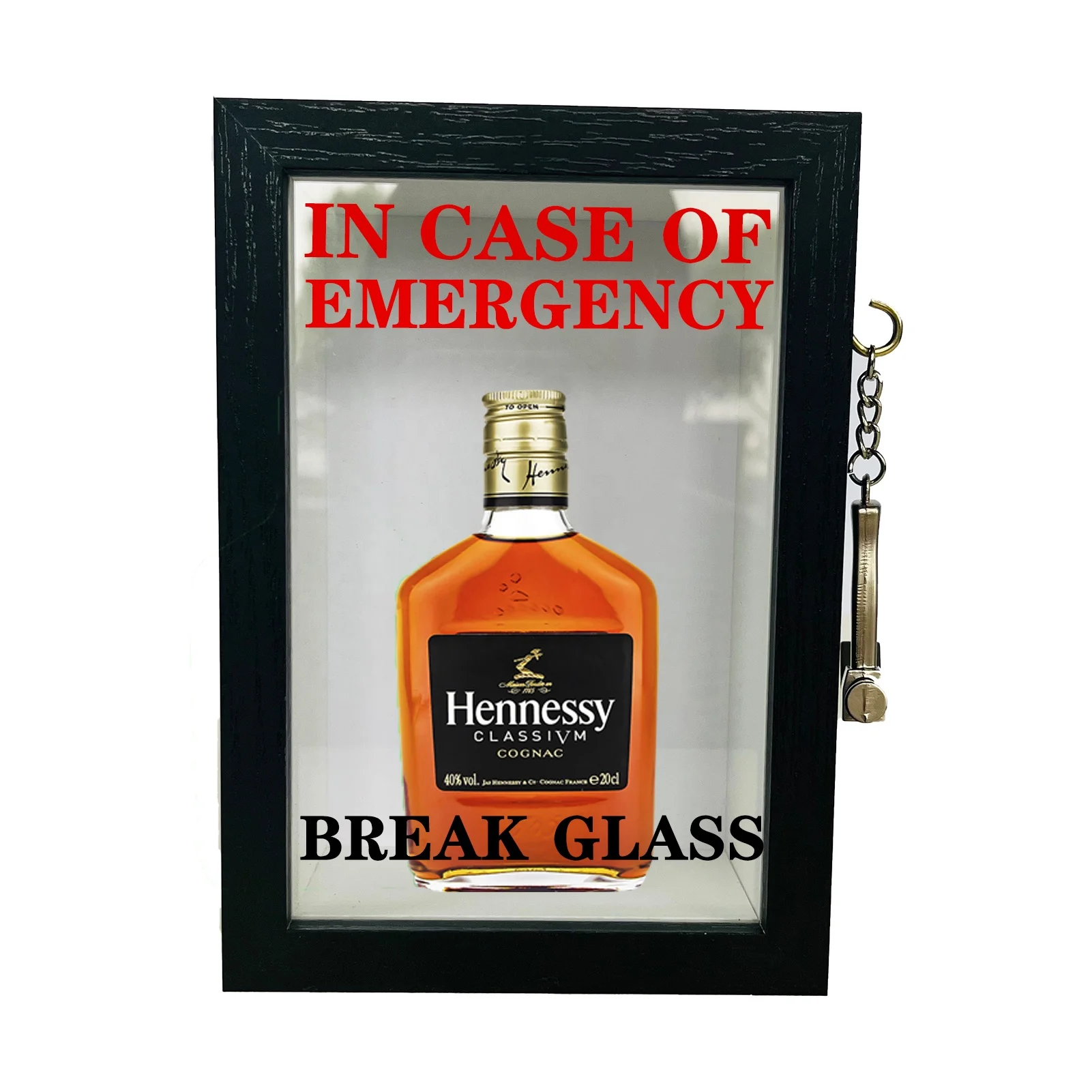in case of emergency break the glass 6 inch shadow box frame white black walnut wood  inner depth 3cm deep shadow box frame