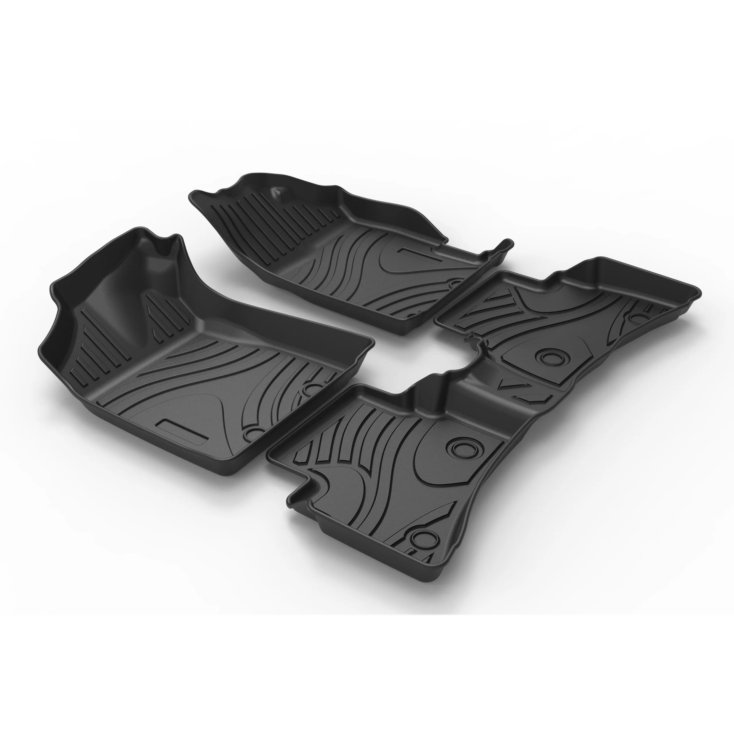 Floor Mats Fit for Honda BRIO-Models TPE Car Mat 1st & 2nd Row Set Waterproof Black Car Floor Mat