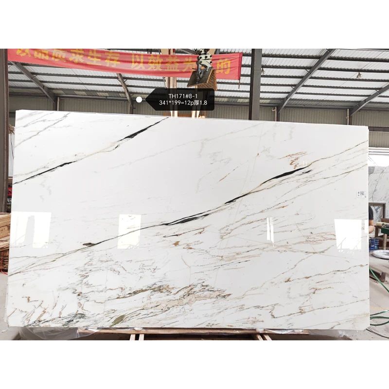 Elegant natural orient calacatta white marble with grey veins polished marble big slabs