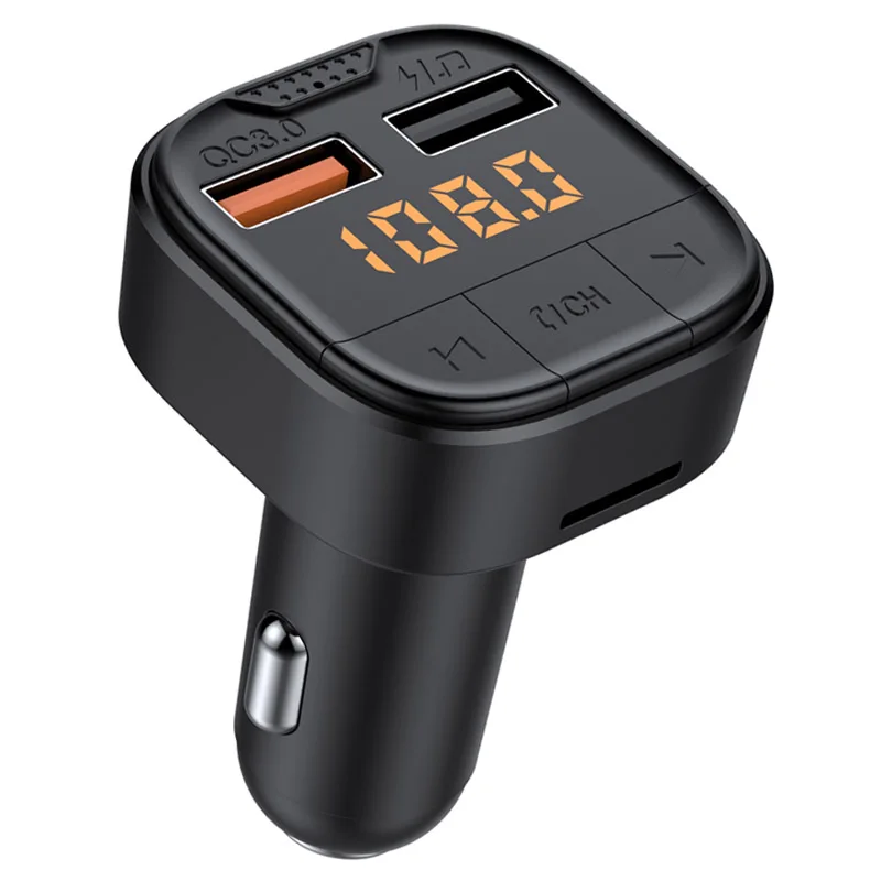 Siri Voice Assistance Qc3.0 Dual Usb Fast Charging Handsfree Car Kit Car FM Modulator Wireless Fm Transmitter Car Mp3 Player