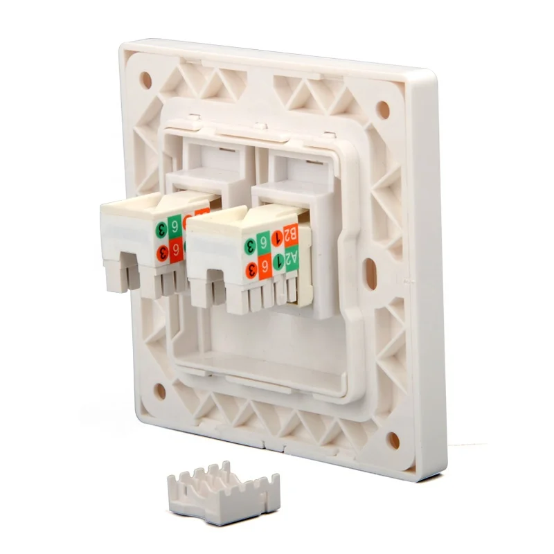 86 типов белая Лицевая панель настенная розетка с двумя портами сетевой локальной сети телефонная Панель RJ45