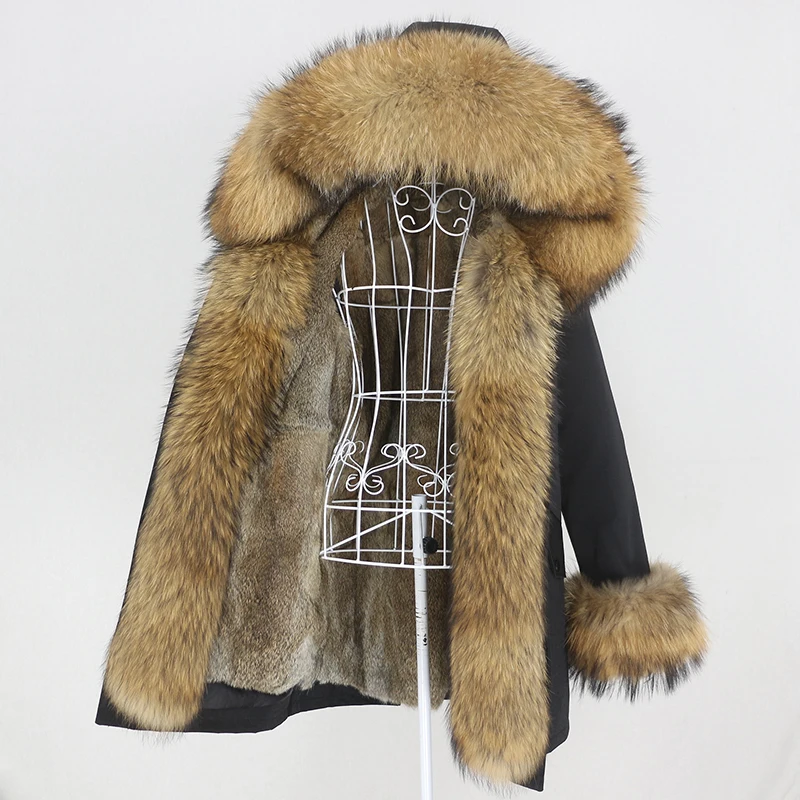 OFTBUY 2023 New Waterproof Winter Jacket Women Long Parka Real Rabbit Fur Coat Natural Raccoon Fur Collar Hood Warm Streetwear