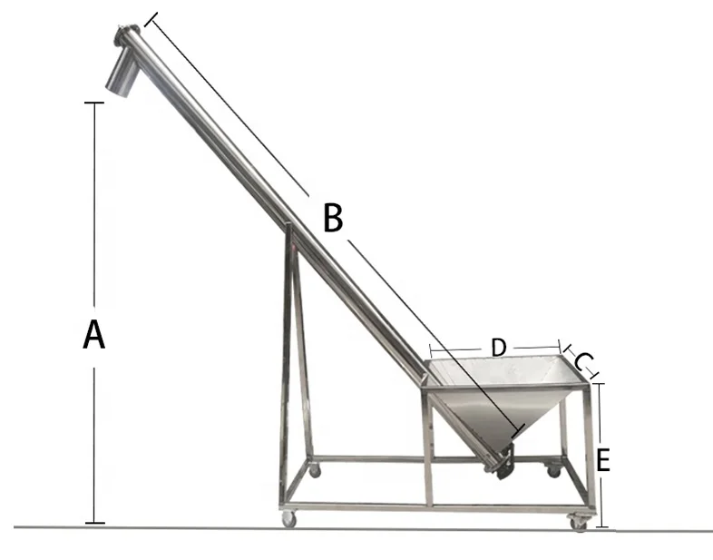 The factory sells stainless steel inclined conveyor and food powder screw conveyor