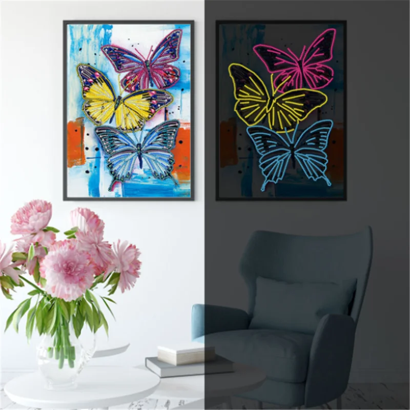 Night Luminous 5D Diamond Painting Abstract Animal Scenery Wholesale Custom Photo Mosaic Picture Cross Stitch Kits Decor Gift