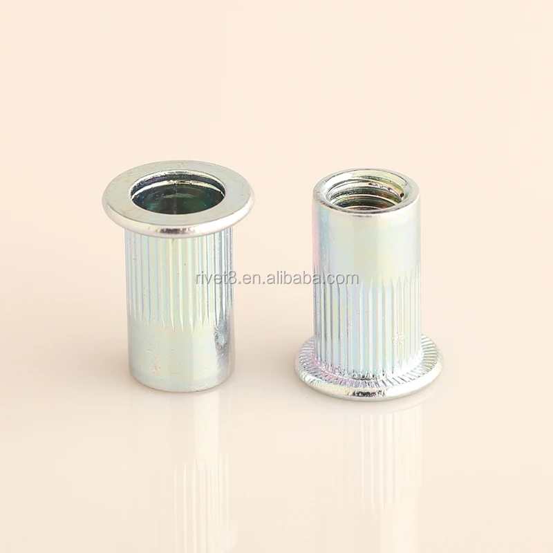 Carbon Steel Zinc Plated Flat Head Threaded Blind Rivet Nuts Pull Rivet Nuts