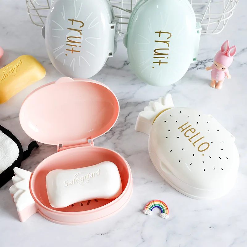 Plastic Drain Layer Travel Washing Soap Box with Lid Seal Leak-proof Dish Case Non-slip Soap Case