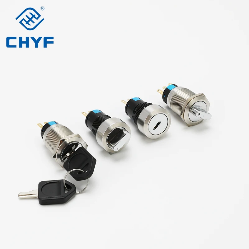 Key Switch Metal Key Operated Switch Waterproof Key Switch Lock 2 Position Electrical 3 Position
