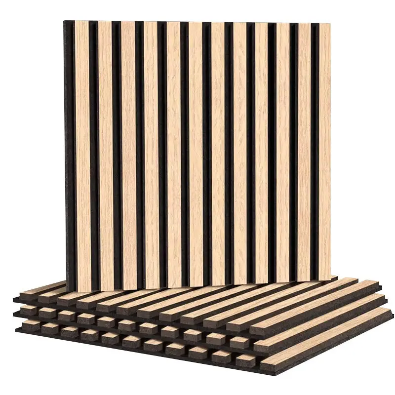 600mm*600mm slat acoustic panel for house decoration DIY your wall oak walnut black akupanel for interior decoration