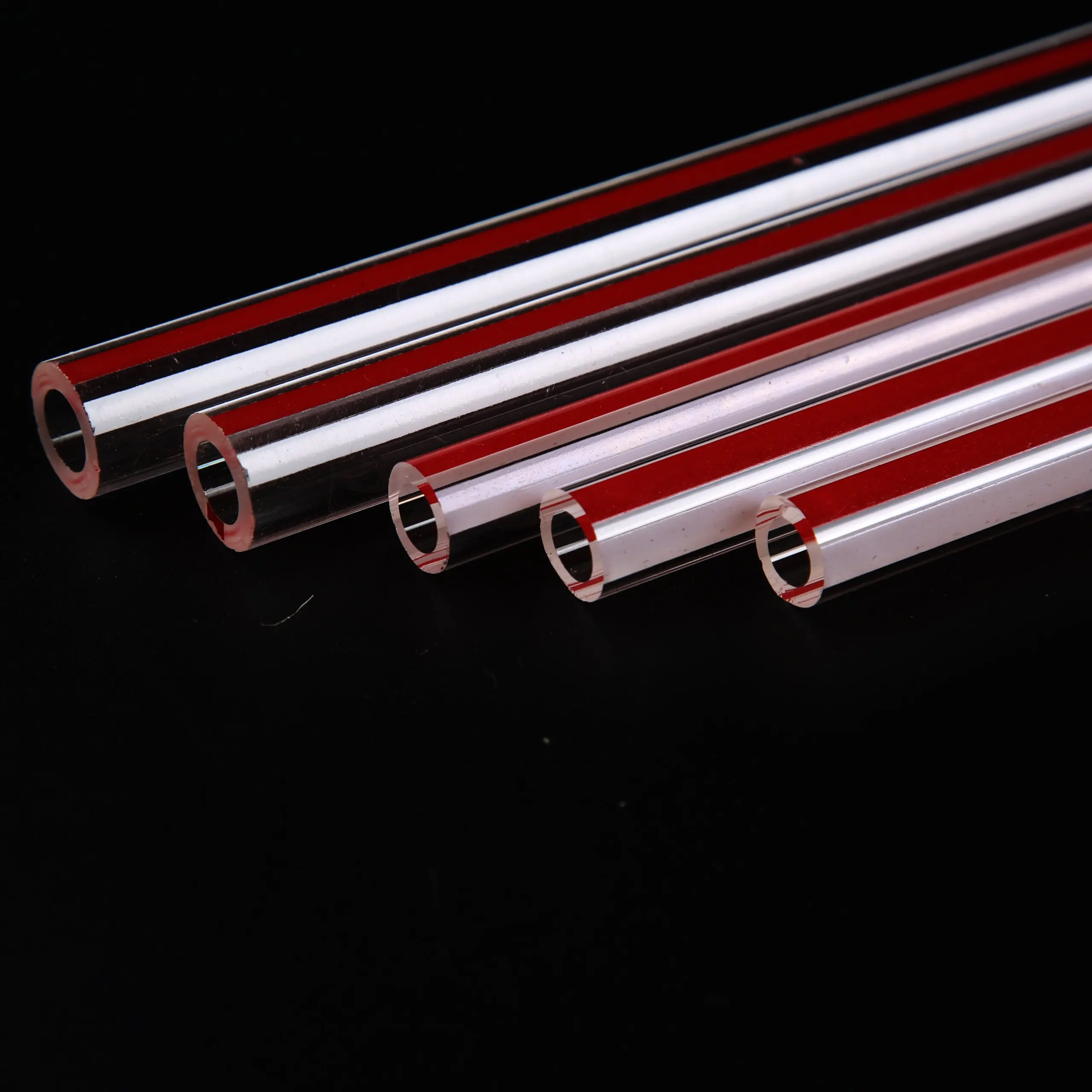 High Quality  and high borosilicate red line glass tube
