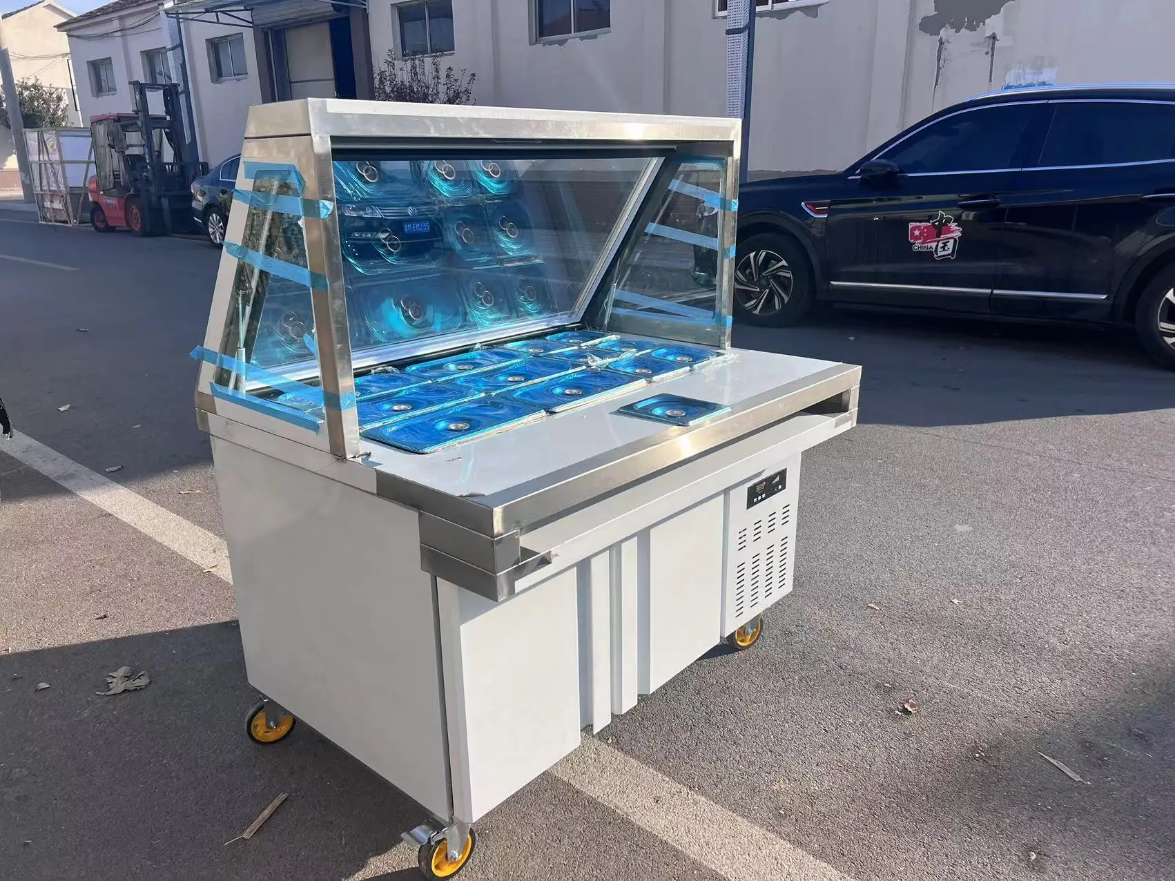 Cheap Under Refrigerated Sandwich Prep Table Freezer bubble table work station refrigerator Milk Tea Bar