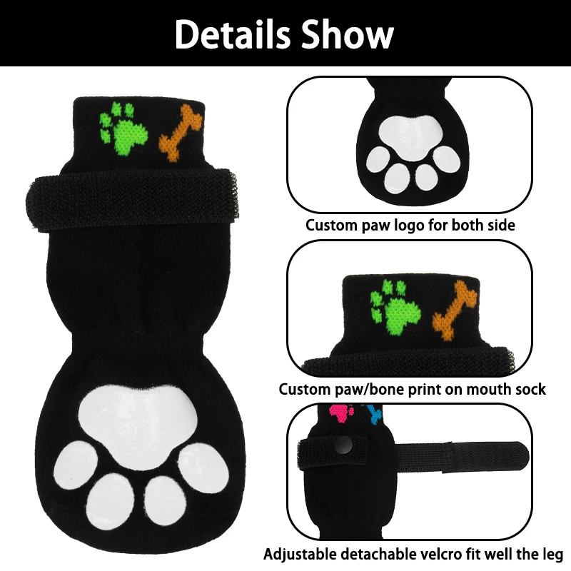 Wholesale High Quality Soft Elastic Indoor Custom Non Slip Pet Dog Shoe Socks XL for Pet Dogs Cats