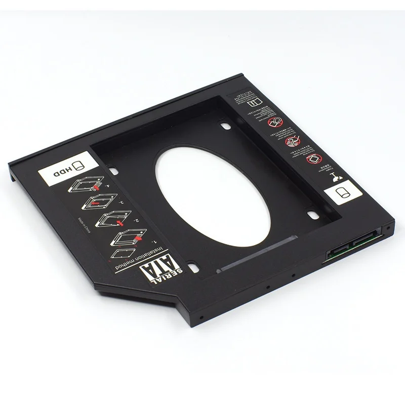 plastic 2.5inch 2nd HDD 9.5/12.7mm SATA3.0 SSD Bracket adapter second hard driver disk caddy