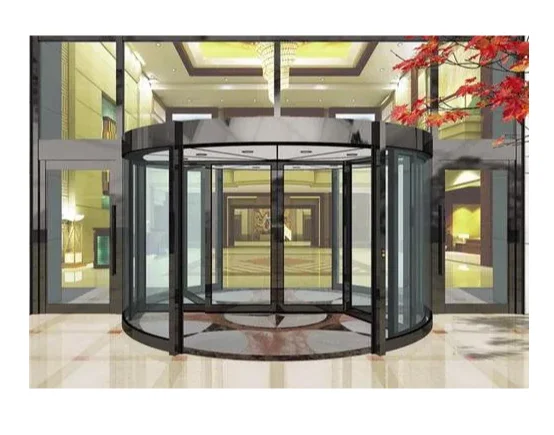 CN High-Capacity Three Wing Revolving Door Large 3-Wing Rotating Door 4.2 to 6.2 M Automatic Revolving Hotel Gate