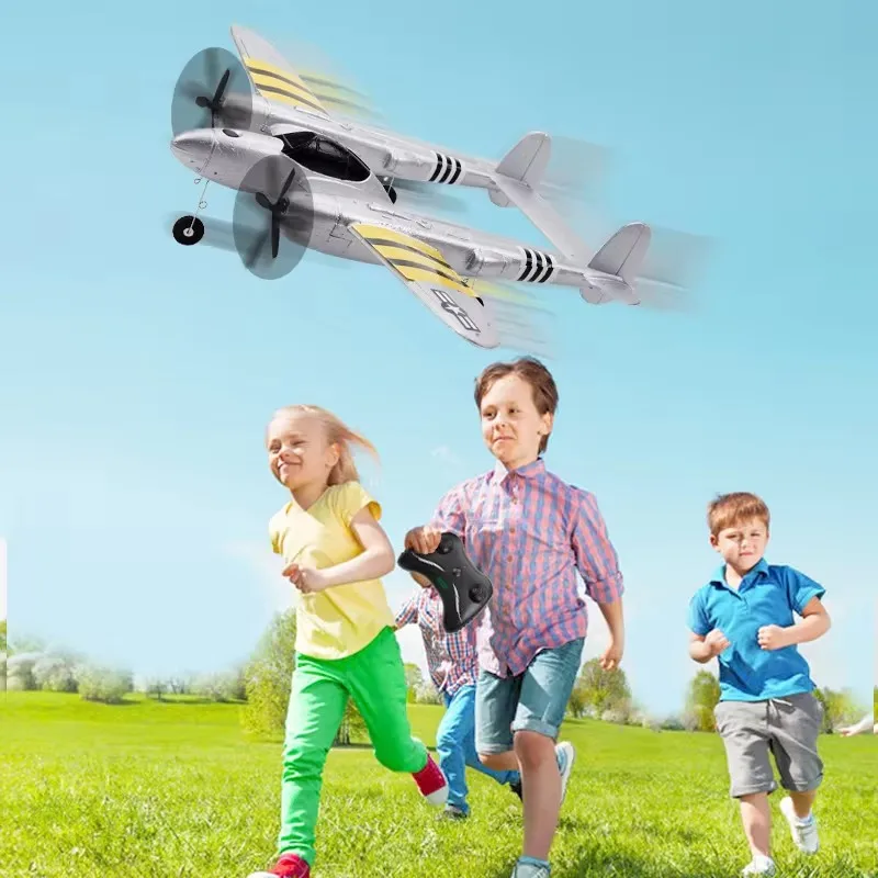 FX816 EPP Fixed Wing Radio Contorl P38 2.4G Wingspan RC Fighter Simulation Aircraft Airplane Model Toy Outdoor Flight Drone Kid