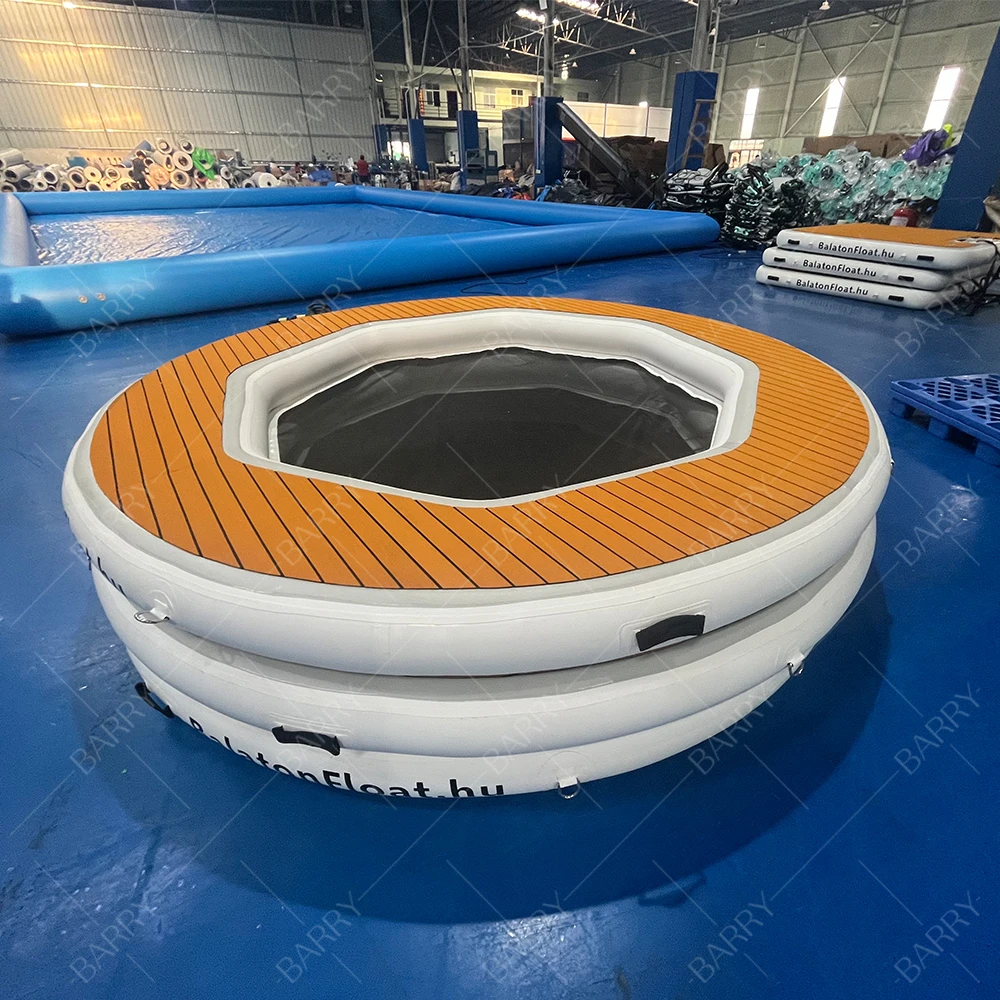 Barry Manufacturer Custom Portable Floating Water Hammock Lounger Pool Inflatable Water Hammock with Mesh Center for Recreation
