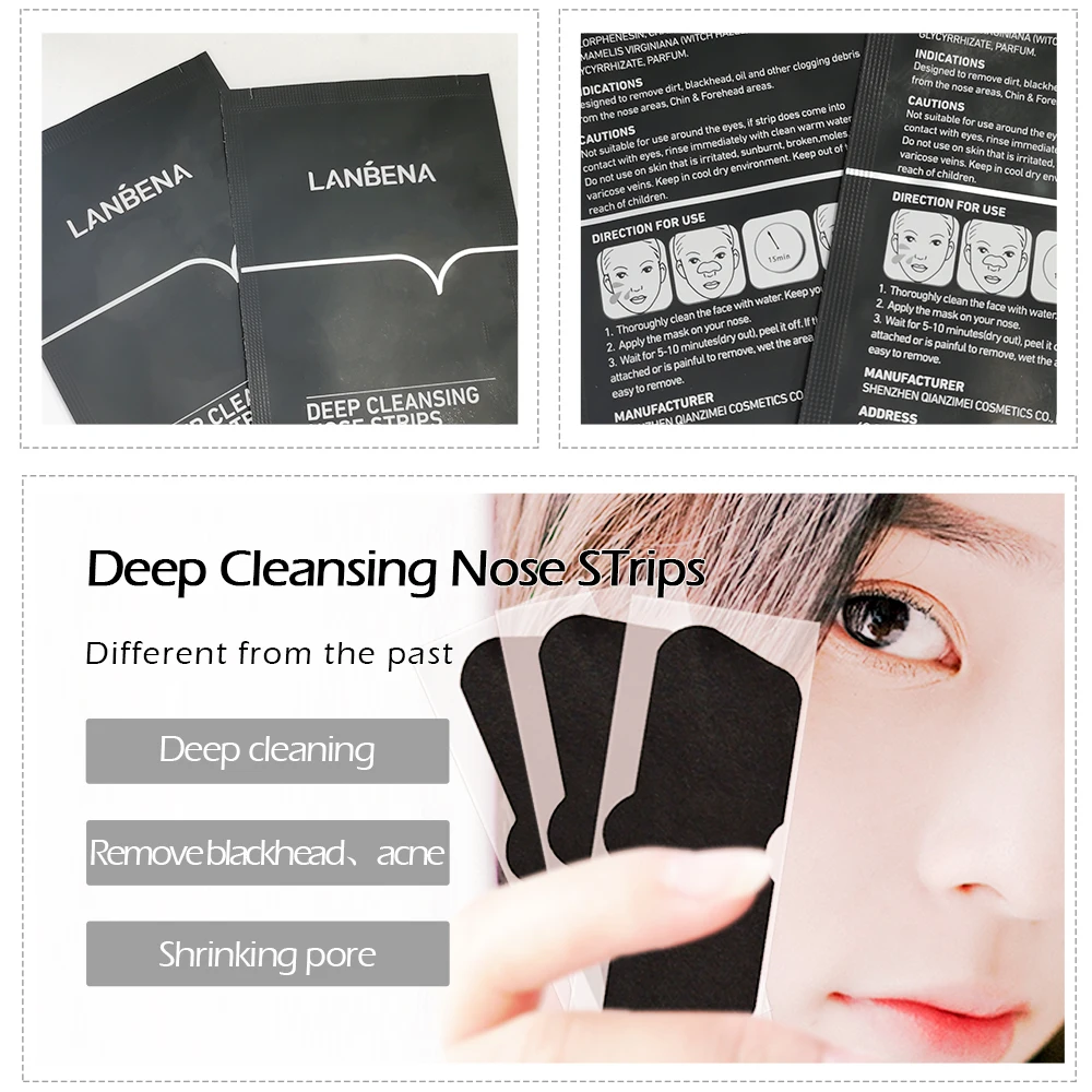 Lanbena Acne Blackhead Removal Nose Masks Nose Pore Strips for Blackheads