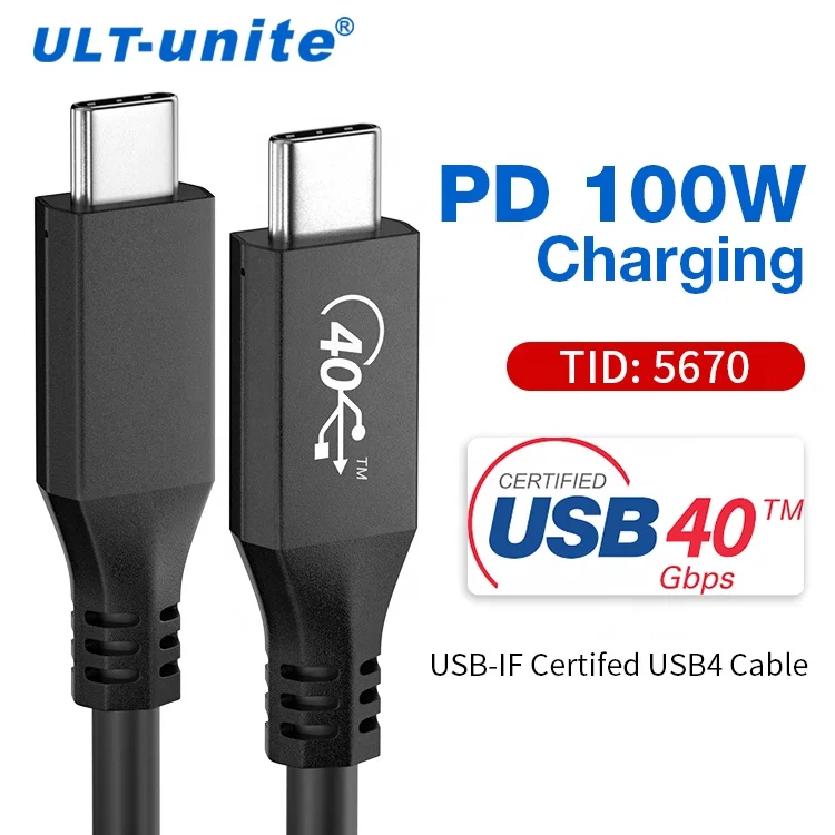  Кабель ult-unite USB4 Gen 3 40 Гбит/с 100 Вт зарядка 8K 30 Гц или 2 4K 60 USB 4 0 кабель совместимый с