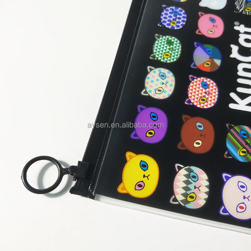 colored black frosted matte zip lock bags clear vinyl pvc zipper packaging bags cute clear pvc packing bag with round puller