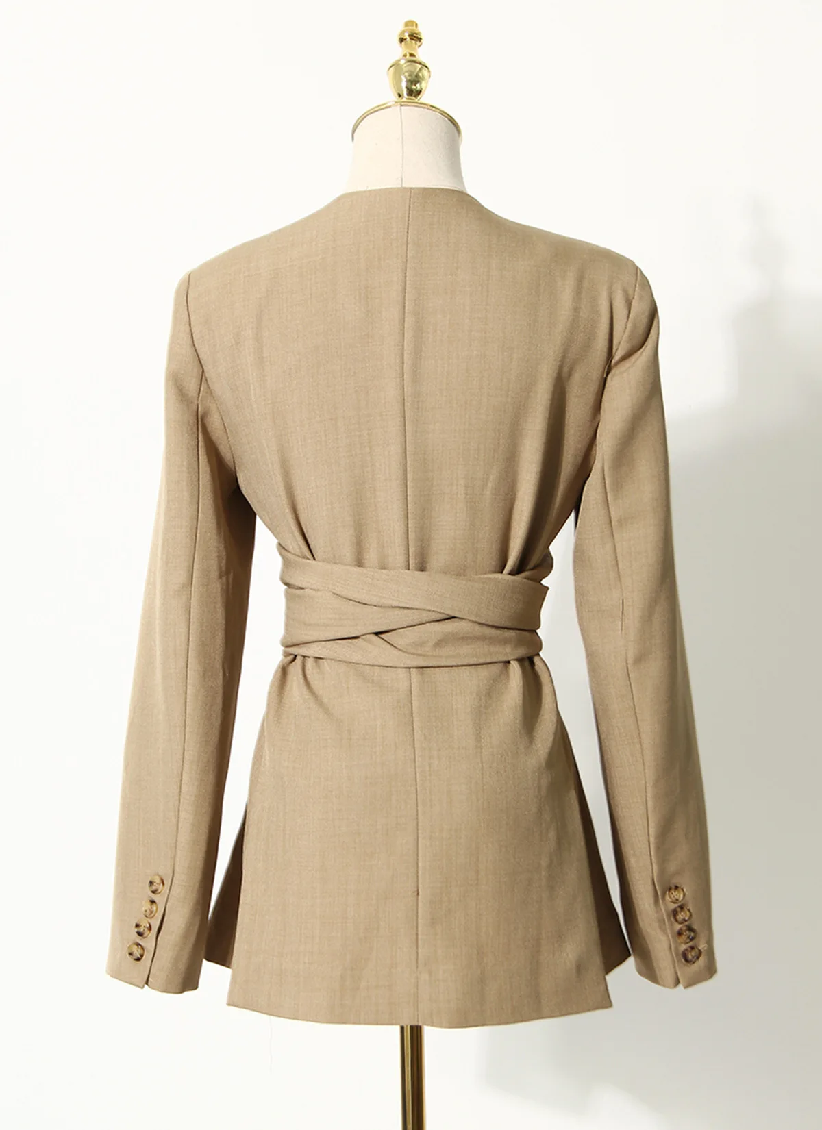 Or Customized Color Ladies Blazer Sexy Front Chest Cross Women Blazer Khaki to Party Suitable for Young Women Black Long 80 Pcs