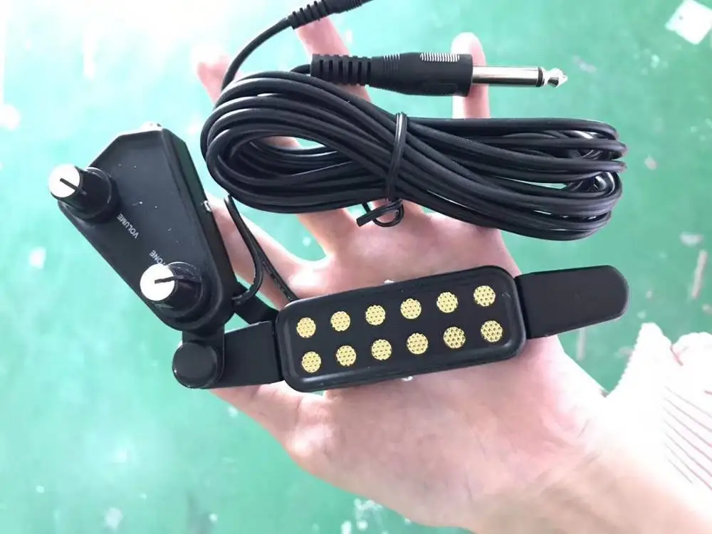 12 Sound Hole Magnetic Pickup Transducer with Tone and Volume Control, Suitable for Most Acoustic Guitar