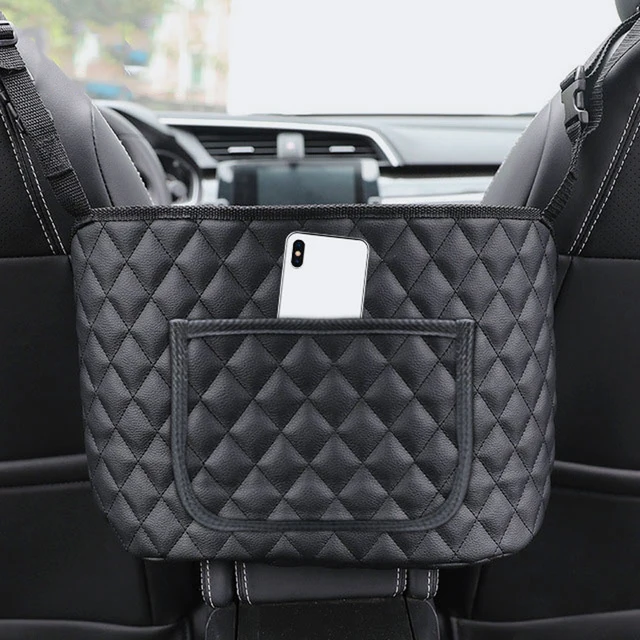 Pu Leather Car Storage Bag Interior Auto Seat Middle Box Seat Back Hanger Stowing Tidying Hanging Pocket Organizers for Car