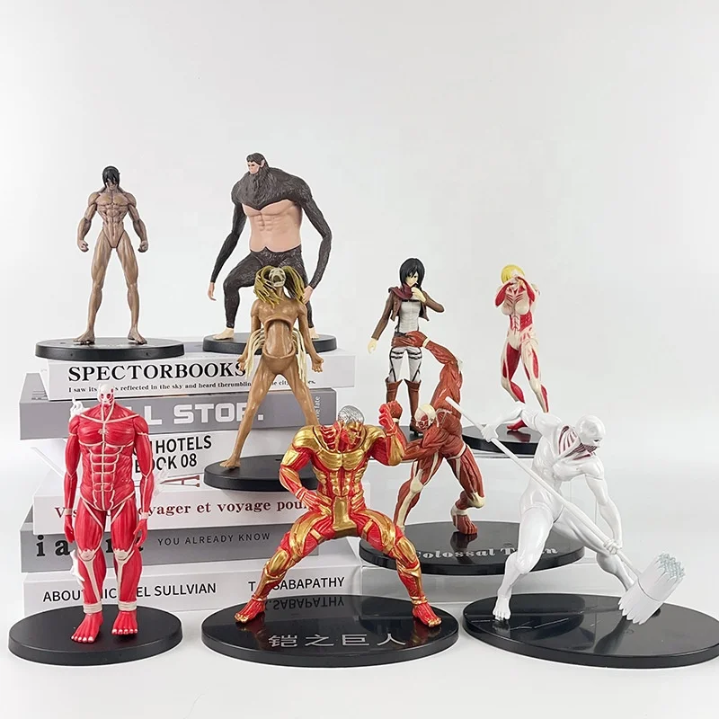 Attack on Titan Eren Jager Mikasa Ackerman Anime Vinyl Figurine Doll Action Figure Toys Collection Model Gift