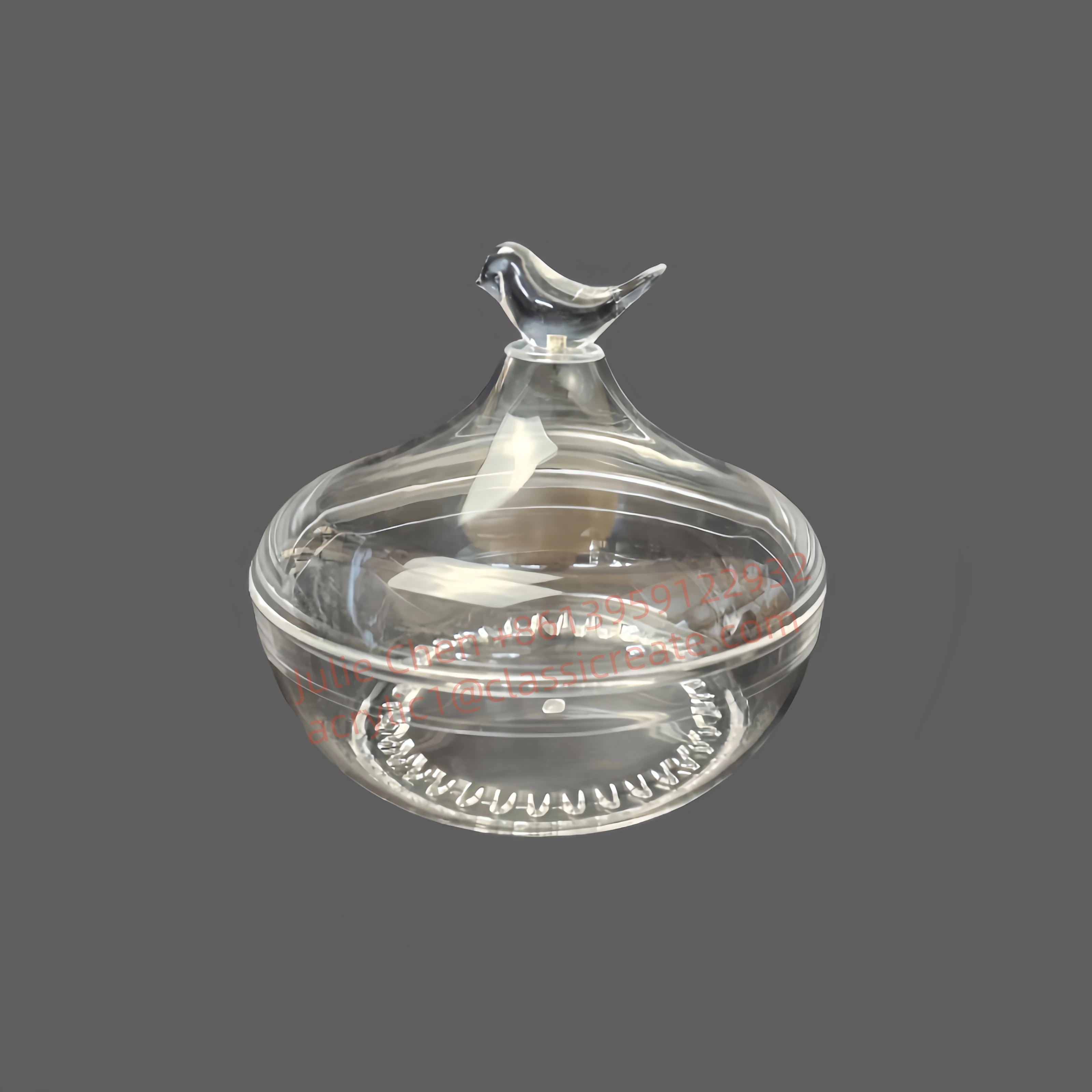 Clear Acrylic Candy Jar With Lid Crystal Covered Sugar Bowl for Candy Buffet Party Wedding Home Deco Serving Bowl Dish