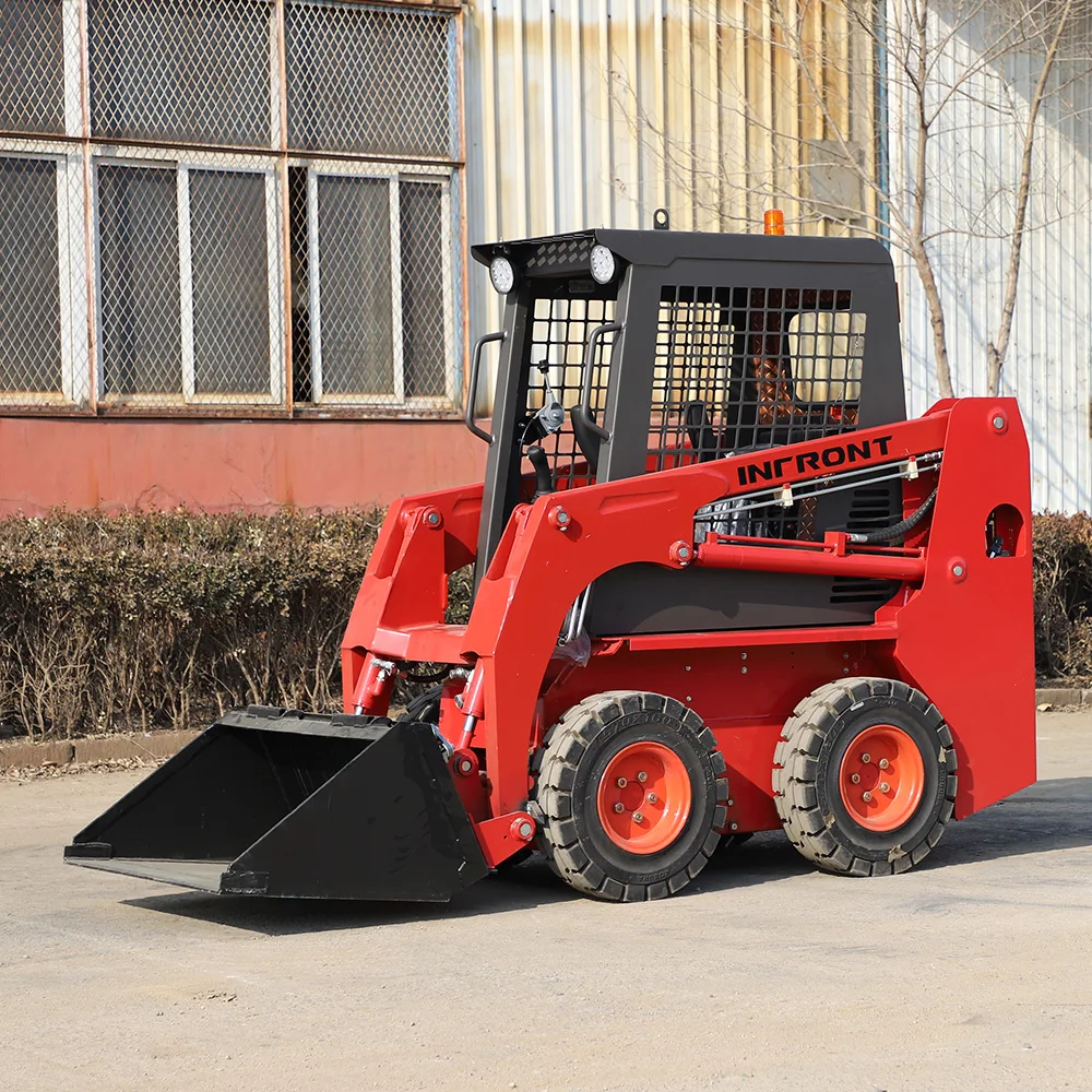 INFRONT closed cabin skid steer loader YF25 YF50 YF75 wheel track skid steer loader for sale
