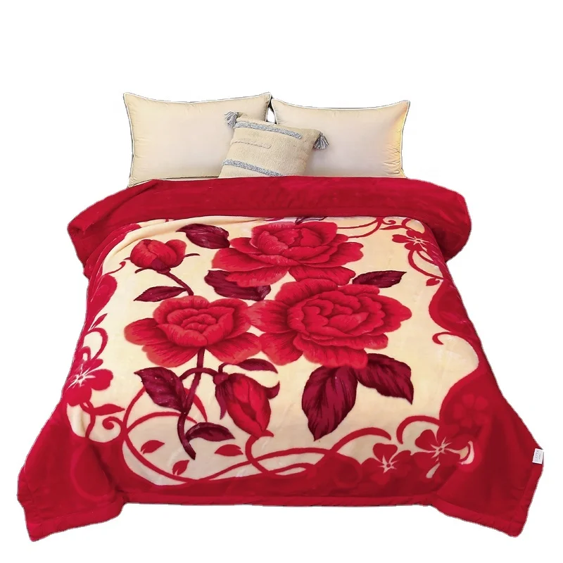 Wholesale low price high quality 100% Polyester Fiber coral fleece raschel flannel blanket