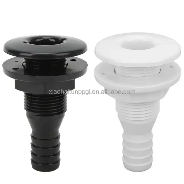 Thru Hull Exhaust Skin Fitting Parts Plastic Through 1/2 Inch Silver 316 Stainless Steel Hose Inner Bubble Bags +carton 1 PC