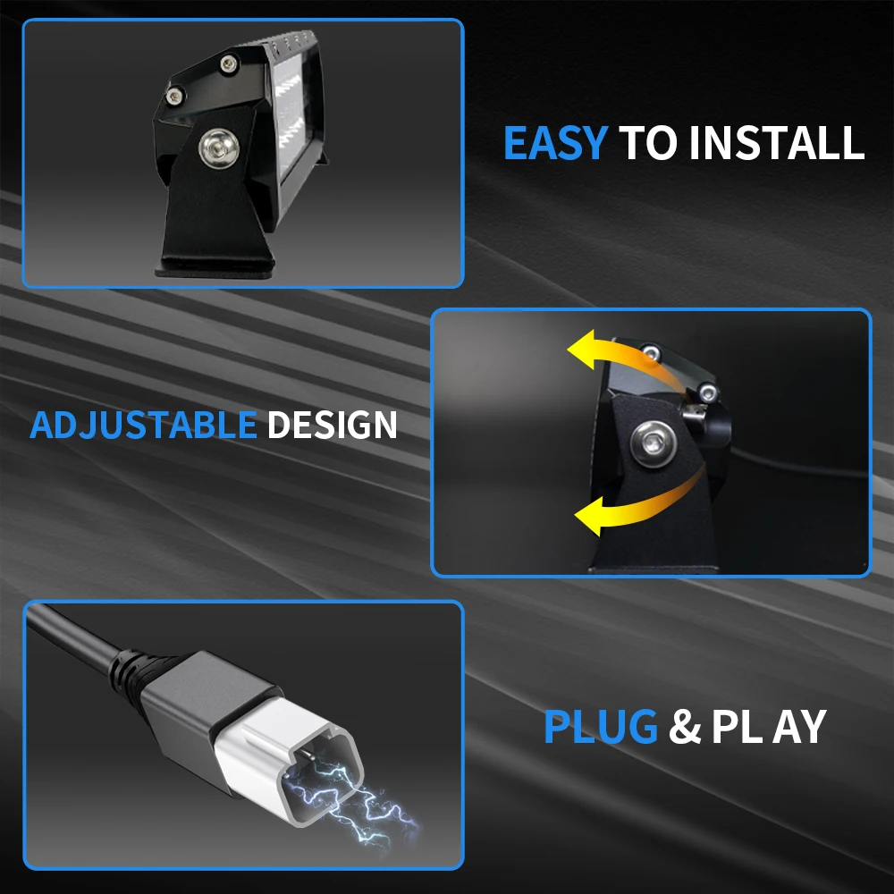 AURORA USA Designed 6d Tow Truck LED Light Bar Slim Offroad Heavy Machine Light Bar