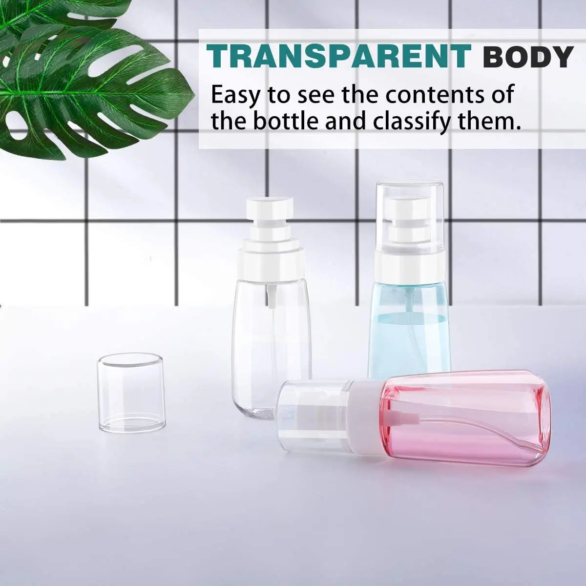 Моко 3-pack для путешествий хорошие распылители бутылочки спрей, 2,03 oz / 60 мл портативный многоразового распыления контейнер Алкоголь Спрей Бутылки для ухода за кожей