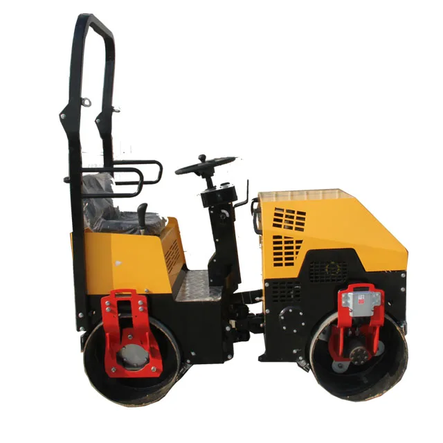 High Performance Portable Mounted Cylinder Double Drum Roadway Baby Ride On Compactor Road Roller Construction Machine For Sale