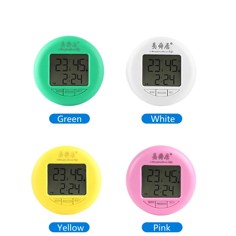 Digital LCD Indoor Thermometer Hygrometer Temperature Humidity Meter with Time Display