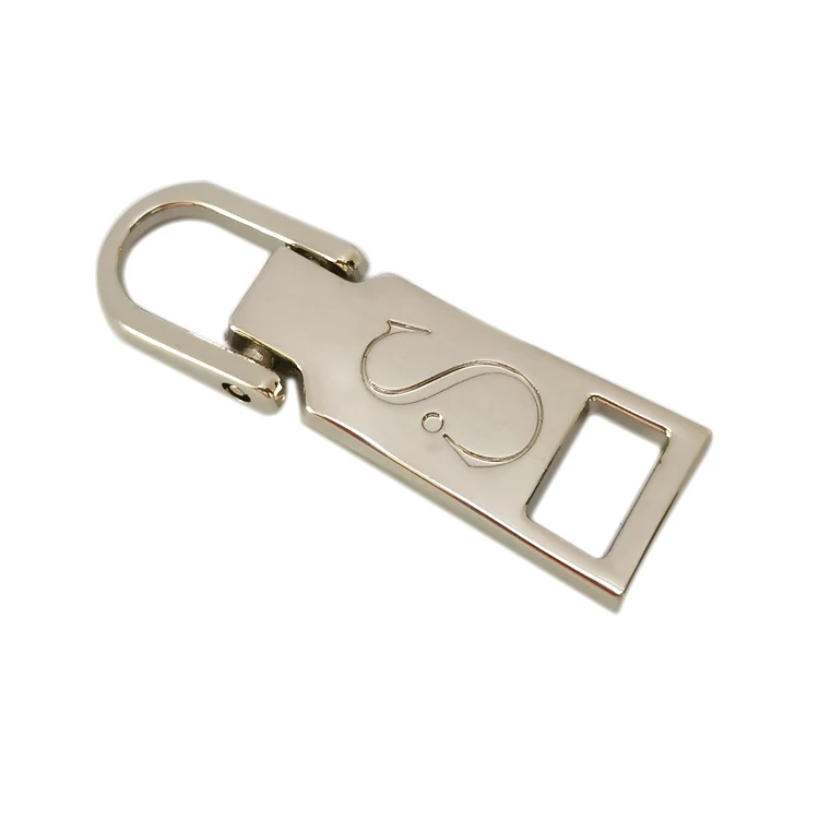 Zinc Alloy Metal Zip Puller Zipper Slider Brand Logo Custom Bag Zipper Head Puller Zipper