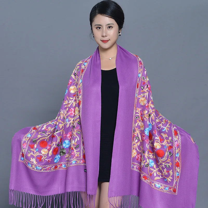 Wholesaler of Best Kashmir Clothing Boho Kashmiri Stoles Shawls Traditional Classic Style Womens Designer Heavy Embroidery Adult