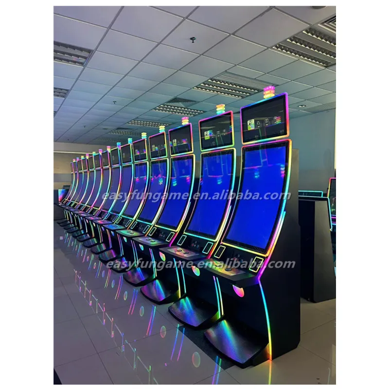 Coin Pusher Multi Games 43 inch Curve Touch Skill Game Machine Cabinet with Bill Acceptor and Printer