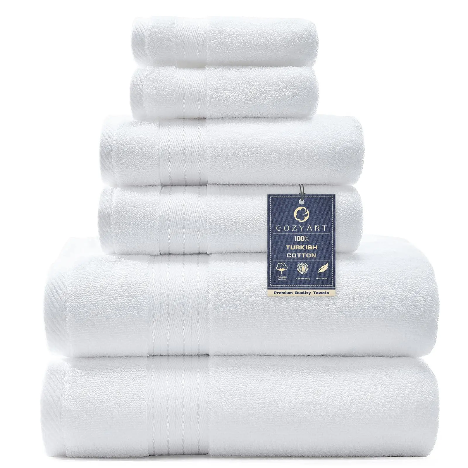 Luxury thick bathroom towel bath white 650GSM 100% cotton bath towel set