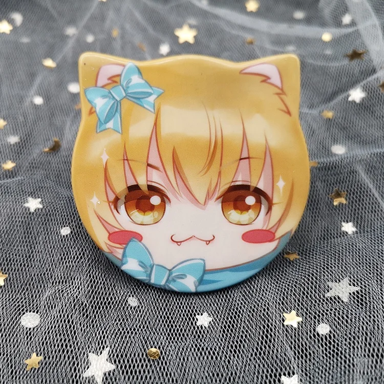 
Custom cheap button badge cat sharp badge tinplate Juno Creative 