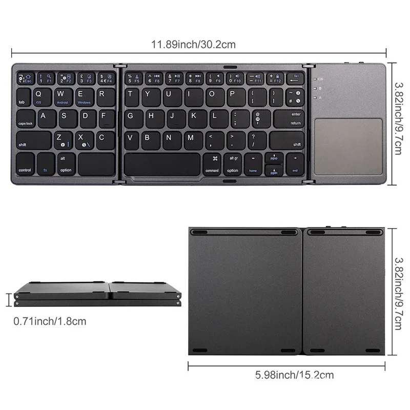 Amazon Hot Selling Custom Logo Free Sample Cheap Price wireless Pad Mini Folding Keyboard