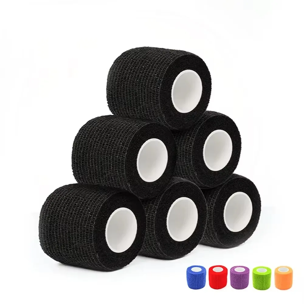 Hadiyah tattoo Colored Waterproof Non Woven Exercise Sports Self Adhesive Sport Tape Football Sock  Cohesive Bandage 5m*4.5cm