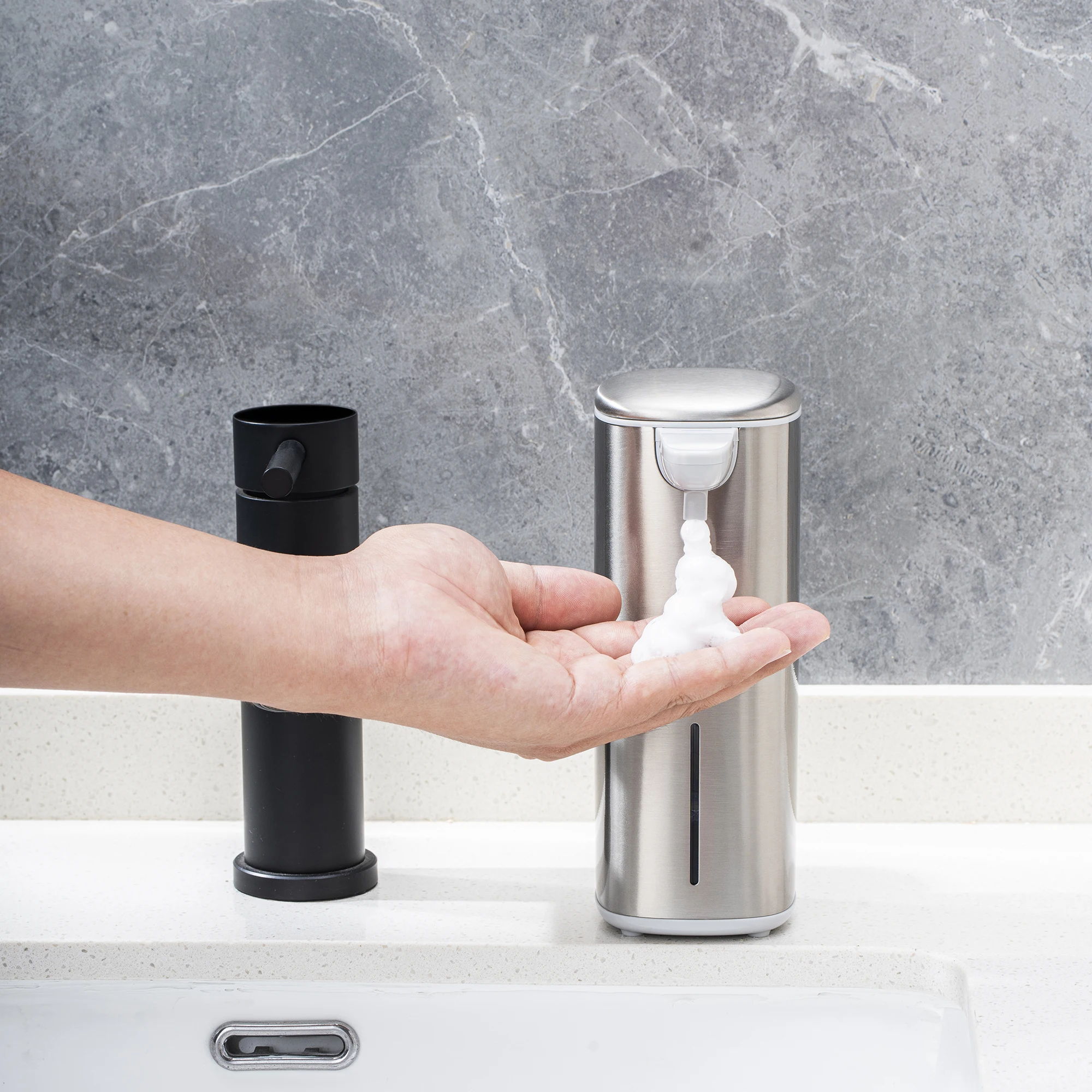 stainless steel Touch-Free Rechargeable Sensor Liquid foam Soap Pump Dispenser automatic soap dispenser