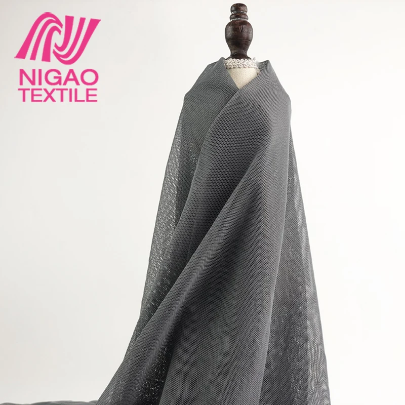 
China factory Textile fabric polyester spandex fabric higt stretch Tulle mesh fabric for Stock 