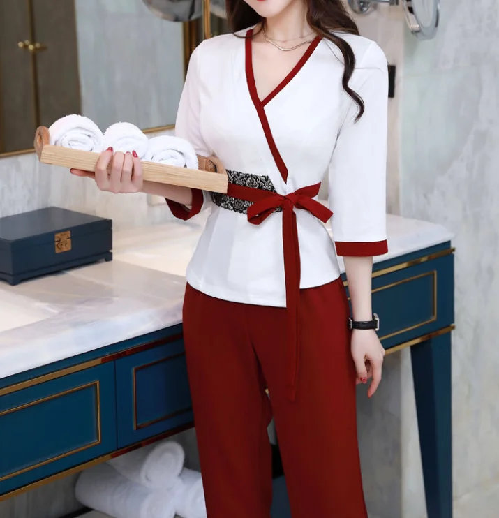 Foot bath technician new work clothes sexy slimming suit health pavilion foot massage bath massage foot work clothes