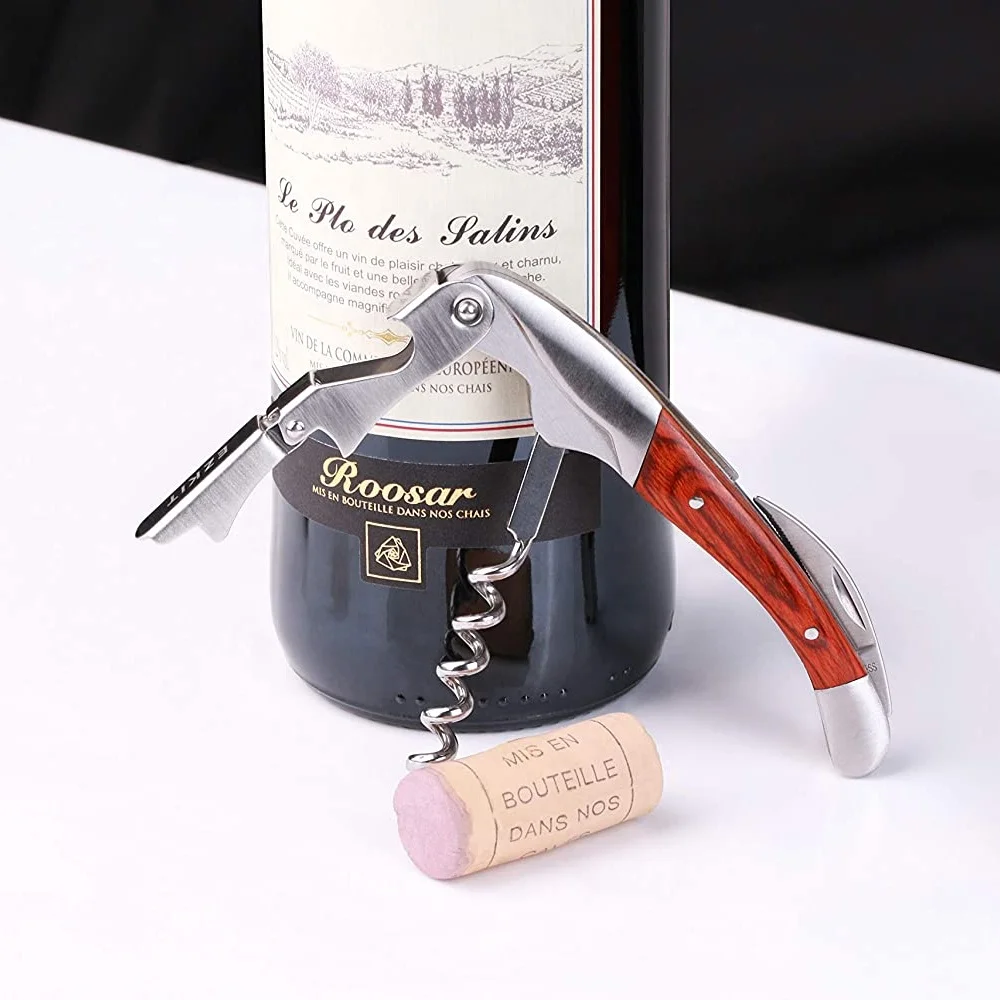 Custom logo wine opener sacacorchos de vino de murano cavatappi per vino manual wine corkscrew