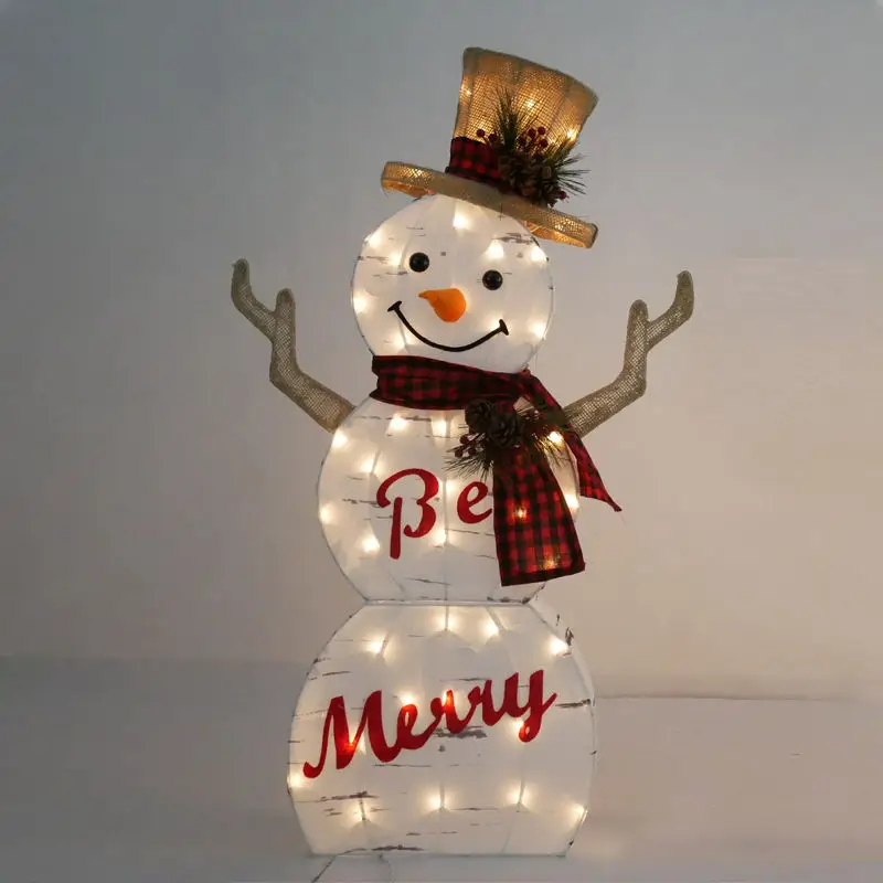 2022 Hot Sale 37in 50L Foldable Christmas Snowman Led Light Ornament For Christmas Festival