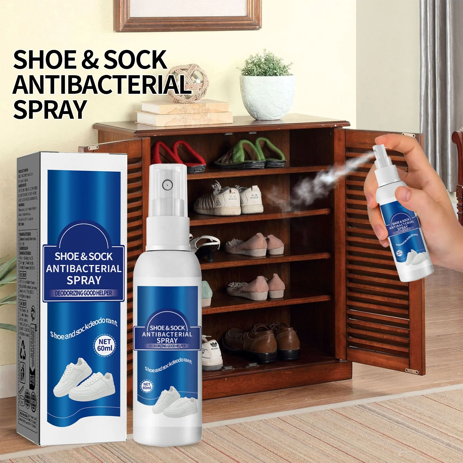 herbal extract shoe and sock deodorizer shoe and sock antibacterial spray anti fungal foot care product